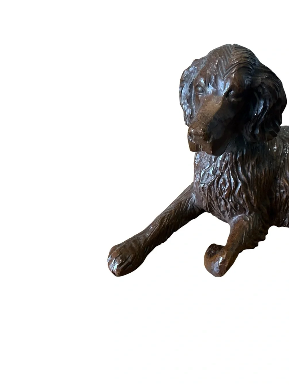 Vintage Red Mill Hand Crafted Carved Brown Pecan Shell Resin Irish Setter Dog